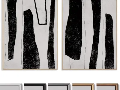 Abstract Painting Frame set 3D model 272
