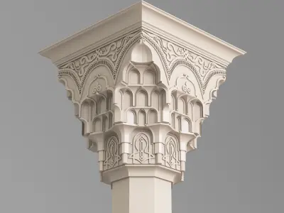 Classic Islamic Muqarnas Column 003 3D model