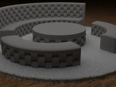 Luxury sofa Low-poly 3D model