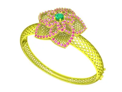 6386 luxury ultra vision flower diamond bangle 3D print model