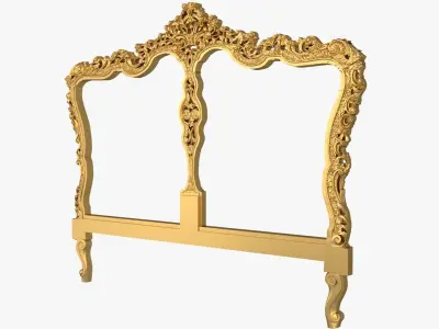 Classic Carved Bed 3D model 10 3D model