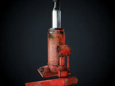 Hydraulic Jack PBR LowPoly Low-poly 3D model
