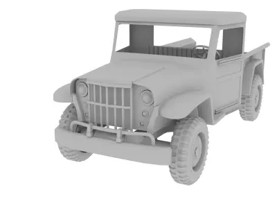 truck jeep Low-poly 3D model