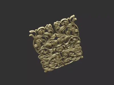 relief gothic sculpture cnc detail luxury pattern euro design 3D print model