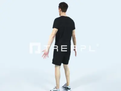 Virtue B Animated Rigged Sports Man Low-poly 3D model
