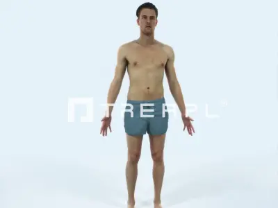 Virtue F Beach Animated Rigged Sports Man Low-poly 3D model