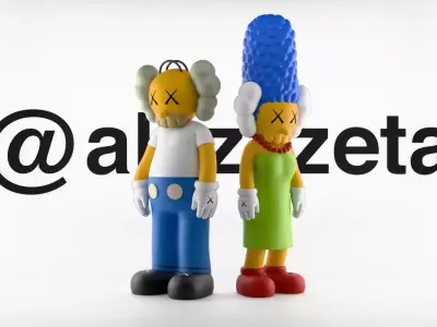 Kaws Homer Simpson x Marge Simpson Textured Low-poly 3D model