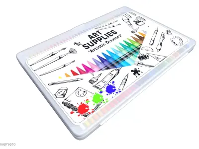 Cars and action games Art Supplies Set 3D model