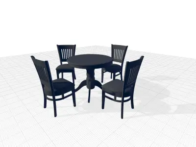 Isolda Pedestal Dining Set 3D model purchase