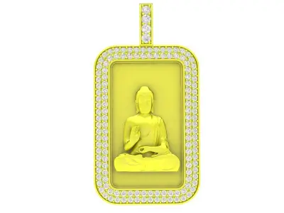 Luxury Buddha Pendant with Diamond Frame 3D Model 6011 3D print model