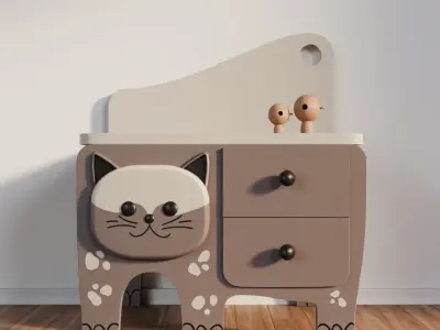 Child cat furniture 3D model