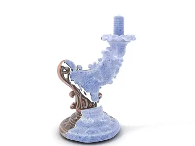 Ornate Candleholder D Model Pack Low-poly 3D model