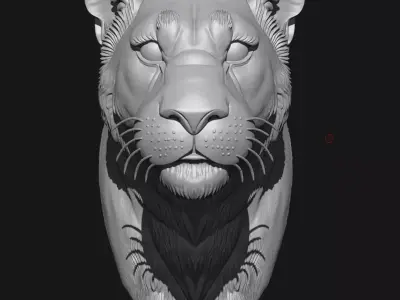 lion sculpture 3D print model