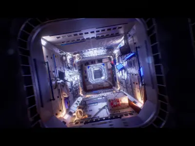 Space Station Interior Basics for Unreal Engine and Cinema 4D 3D model