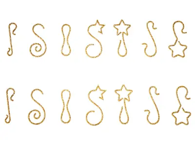 Jewelry and christmas ball hook set 3D mesh and svg 3D print model