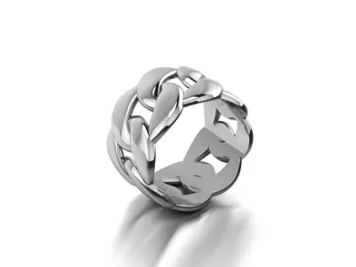 Cuban chain ring famous design 3D print model