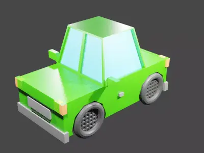 low poly easy car 3D model