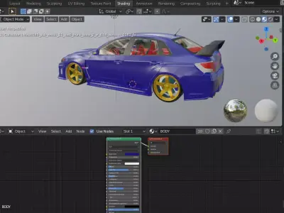 Subaru STI 11 Low-poly 3D model