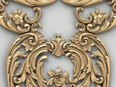 Carved decor central 011 3D model