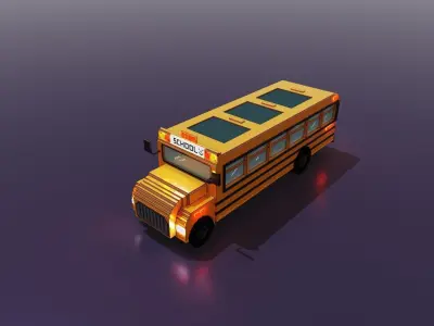 Voxel School Bus 3D model