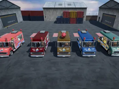 IceCream Truck unity asset Low-poly 3D model