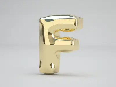 F Balloon Gold 3D model