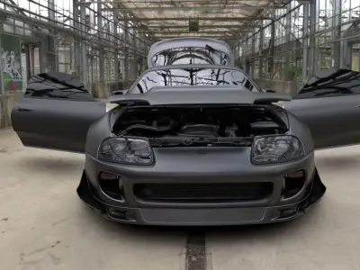 Toyota Supra v2 Low-poly 3D model