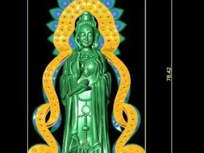 Bodhisattva Quan Yin pendant 3D 3D print model