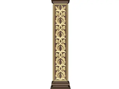 Stair Baluster 02 Red Low-poly 3D model