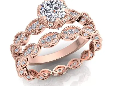 Aarna Luxury Couple Set Ring 37 3D print model