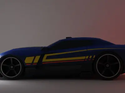 Stylish Car With Hotwills low-poly game ready Low-poly 3D model