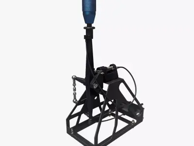 Short Shifter 01 - Variation A - Blue Low-poly 3D model