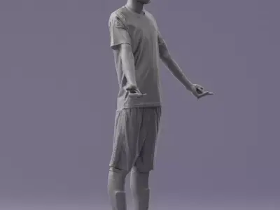 000308 Soccer Player in Blue and White Uniform 1114 3dp 3D print model