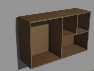 Cupboard and chairs Low-poly 3D model