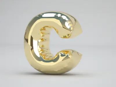 Gold C Balloon 3D model