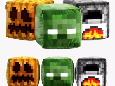 minecraft ottoman set 004 3D model