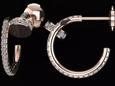 Juste un Clou hoop earring 3d printing model 3D print model