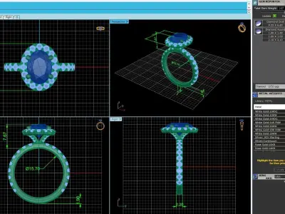 Diamond Fashion Ring R6 3D print model