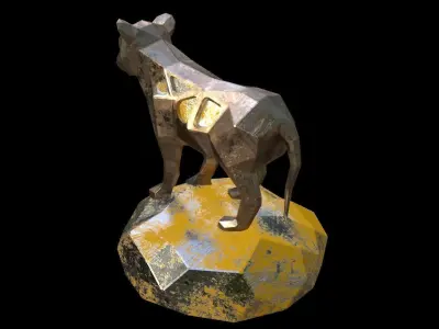Steampunk Lion Cub Low-poly 3D model