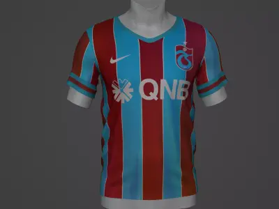 trabzonspor Football Jersey T-Shirt - Soccer Kit Low-poly 3D model