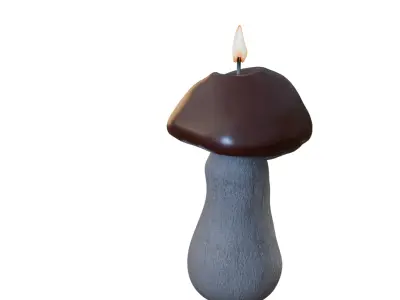 Mushroom Candle Low-poly 3D model