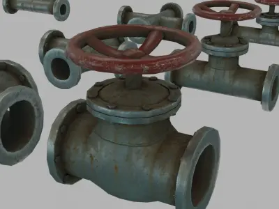 Low Poly Modular PBR Pipe Asset Collection Low-poly 3D model