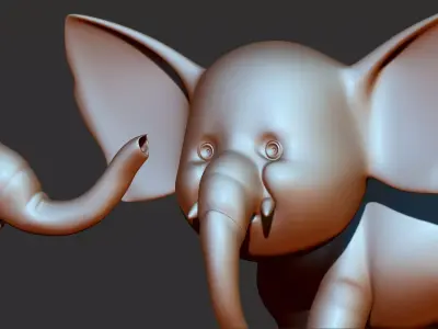 Baby elephants 3d print model  3D model
