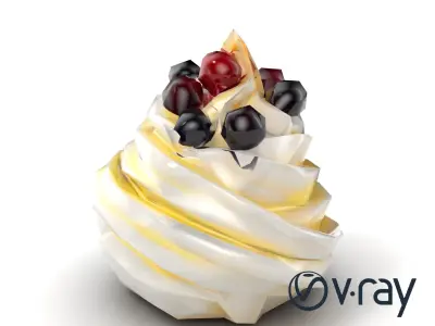 Magical Meringue Cake Fantasy model pack Low-poly 3D model