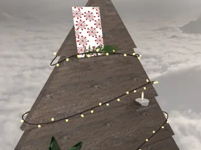 Tree wood christmas decor 3D model