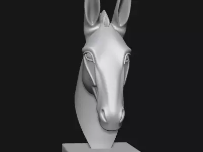 Donkey head sculpture 3D print model