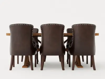 Lyon Extendable Food Group200 Cm With 6 Tuva Chair Nat Low-poly 3D model