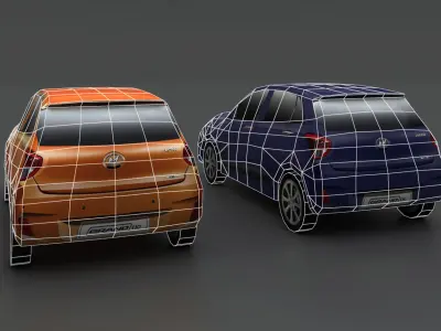 Grand i10 Sportz Low-poly 3D model