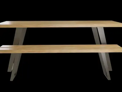 Dining Table Set-06 Low-poly 3D model