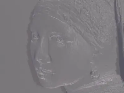 GIRL WITH A PEARL EARING by VERMEER for 3D printing  3D print model